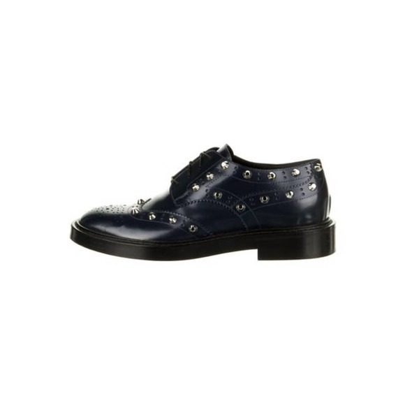 BALENCIAGA Leather Studded Accents Oxfords - Picture 1 of 5